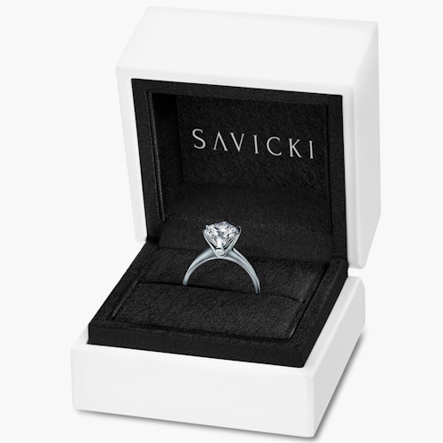 Pierścionek zaręczynowy The Journey: białe złoto, diament laboratoryjny